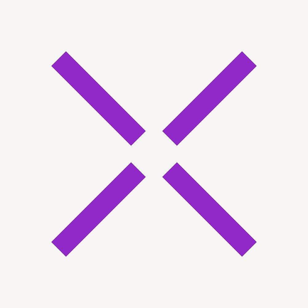 X logo element, purple line vector