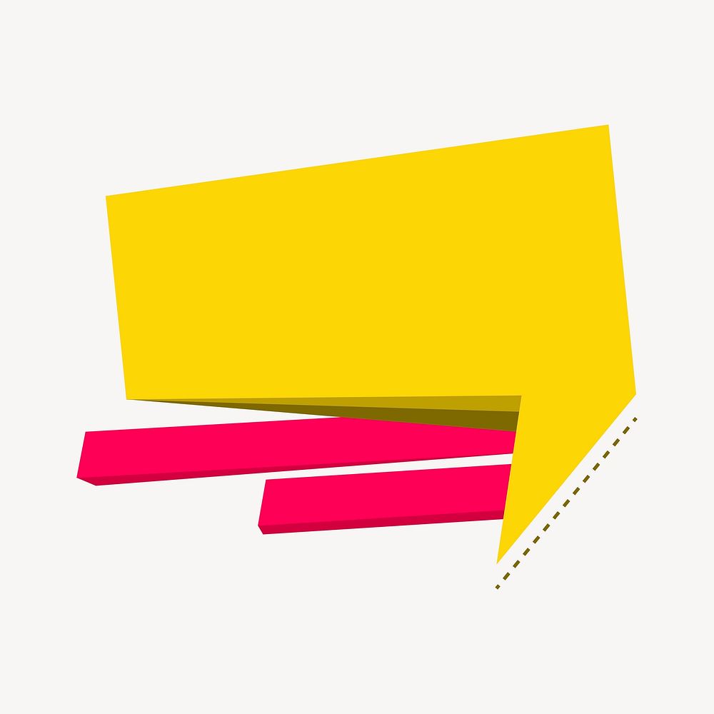 Yellow speech bubble, funky design element vector