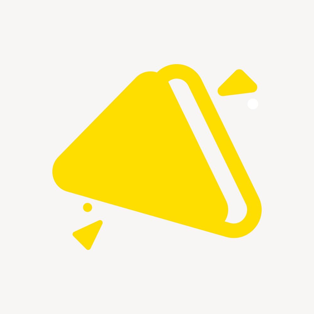 Geometric shape, yellow design element vector
