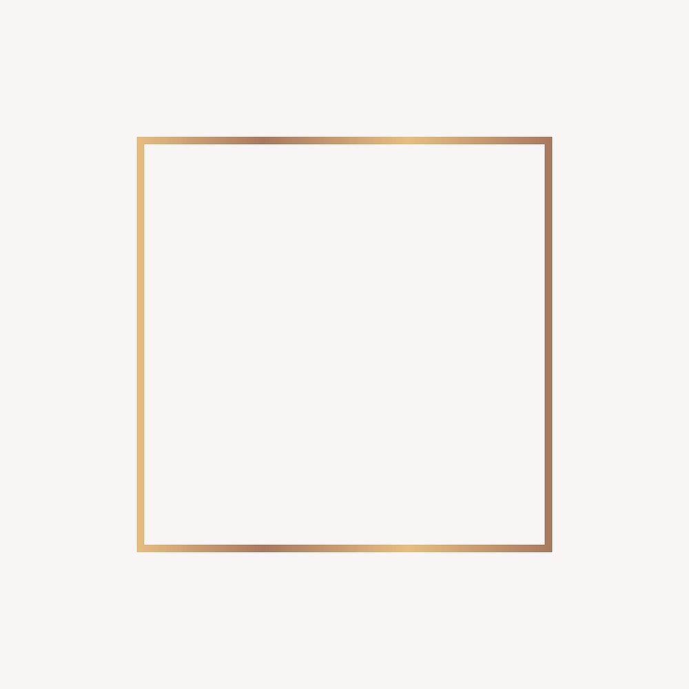Gold square frame design element vector
