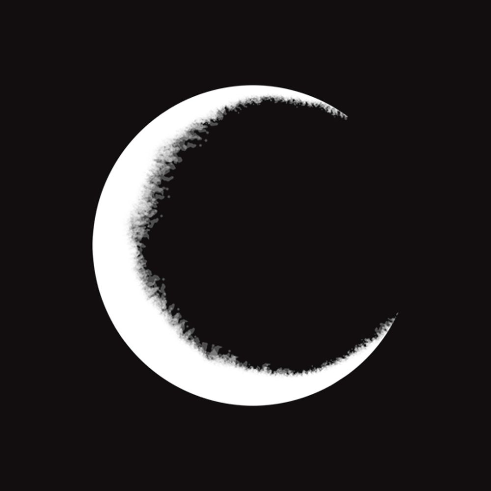 Aesthetic white crescent moon element psd