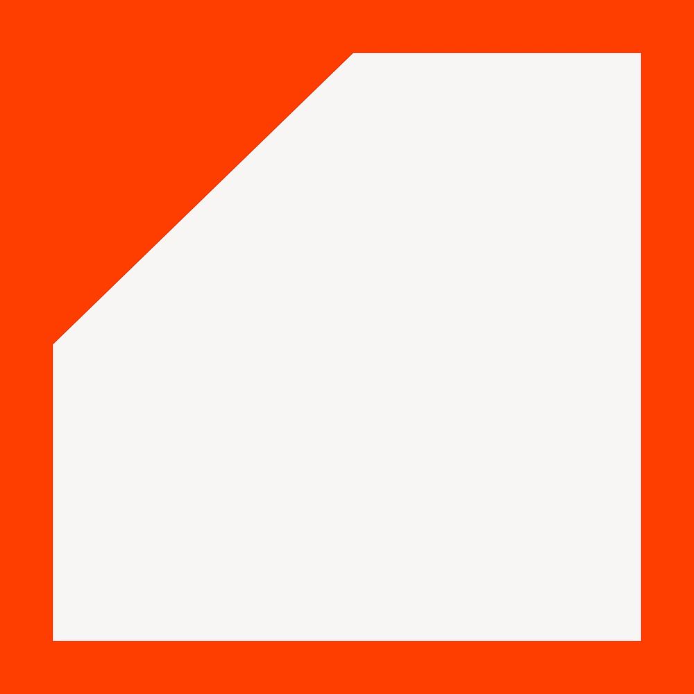 Orange  frame, geometric shape vector