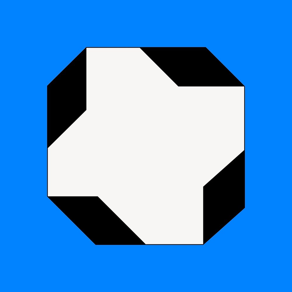 Blue frame, geometric shape vector