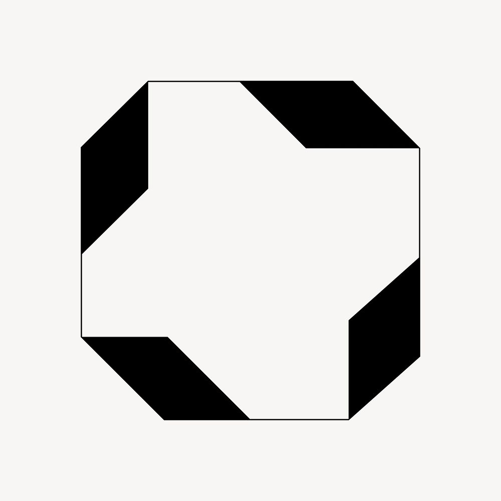 Black frame, geometric shape vector