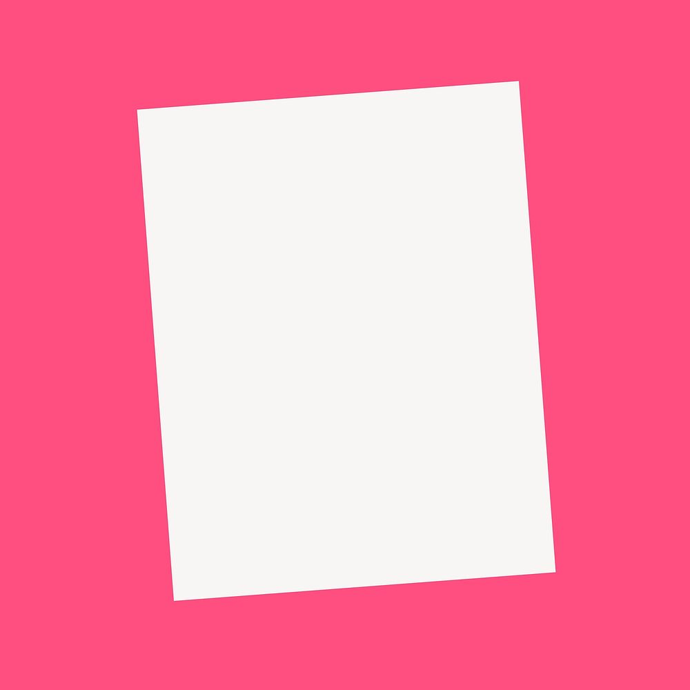 Pink rectangle frame, geometric shape vector