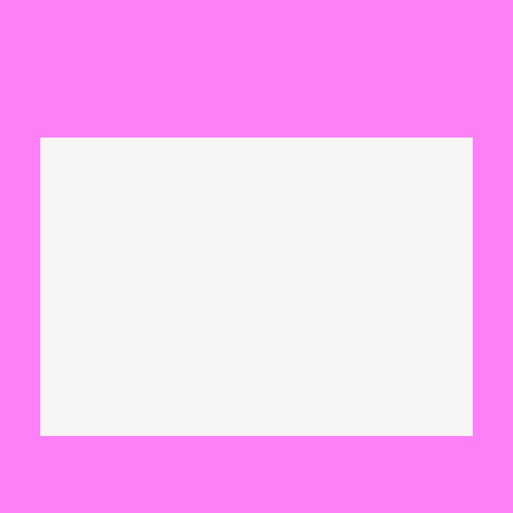 Pink rectangle frame, geometric shape vector