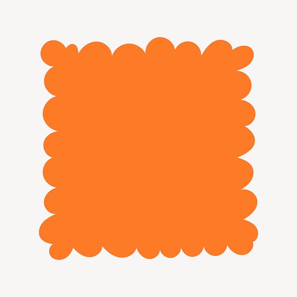 Orange frame collage element, geometric shape vector
