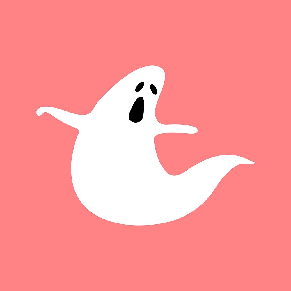 Halloween ghost sticker, cartoon doodle vector