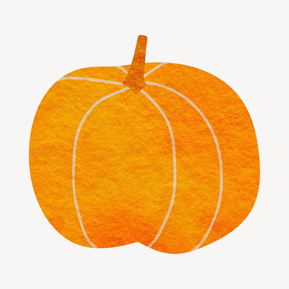 Orange pumpkin collage element, halloween design psd