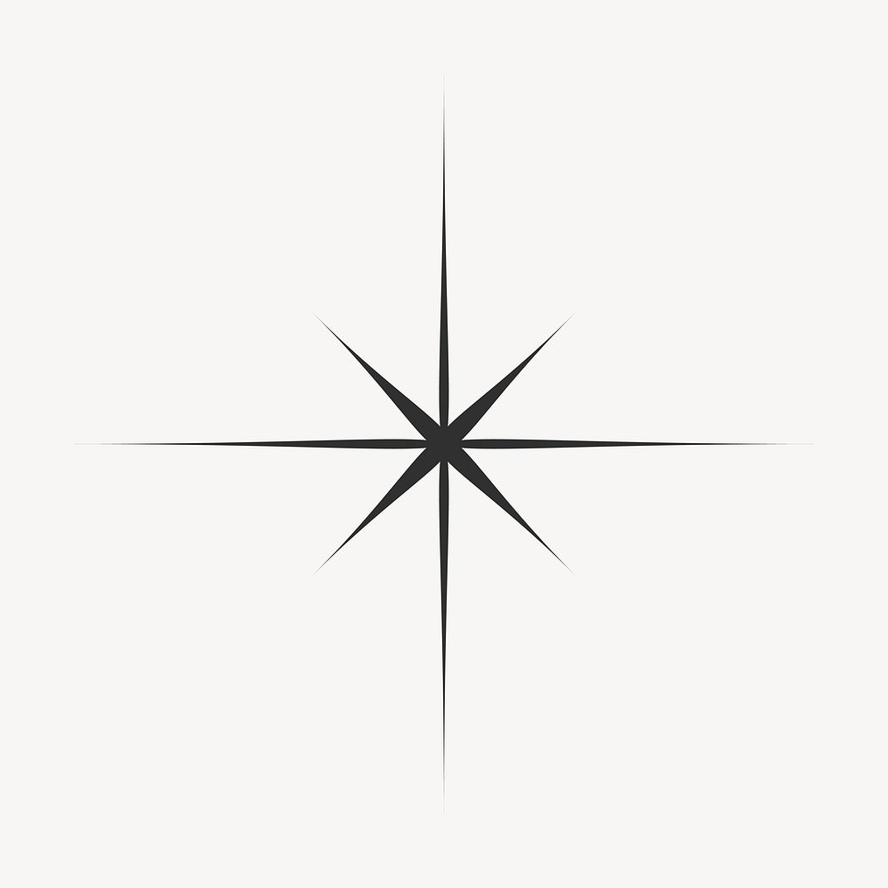 Black minimal starburst, aesthetic shape | Free Vector - rawpixel