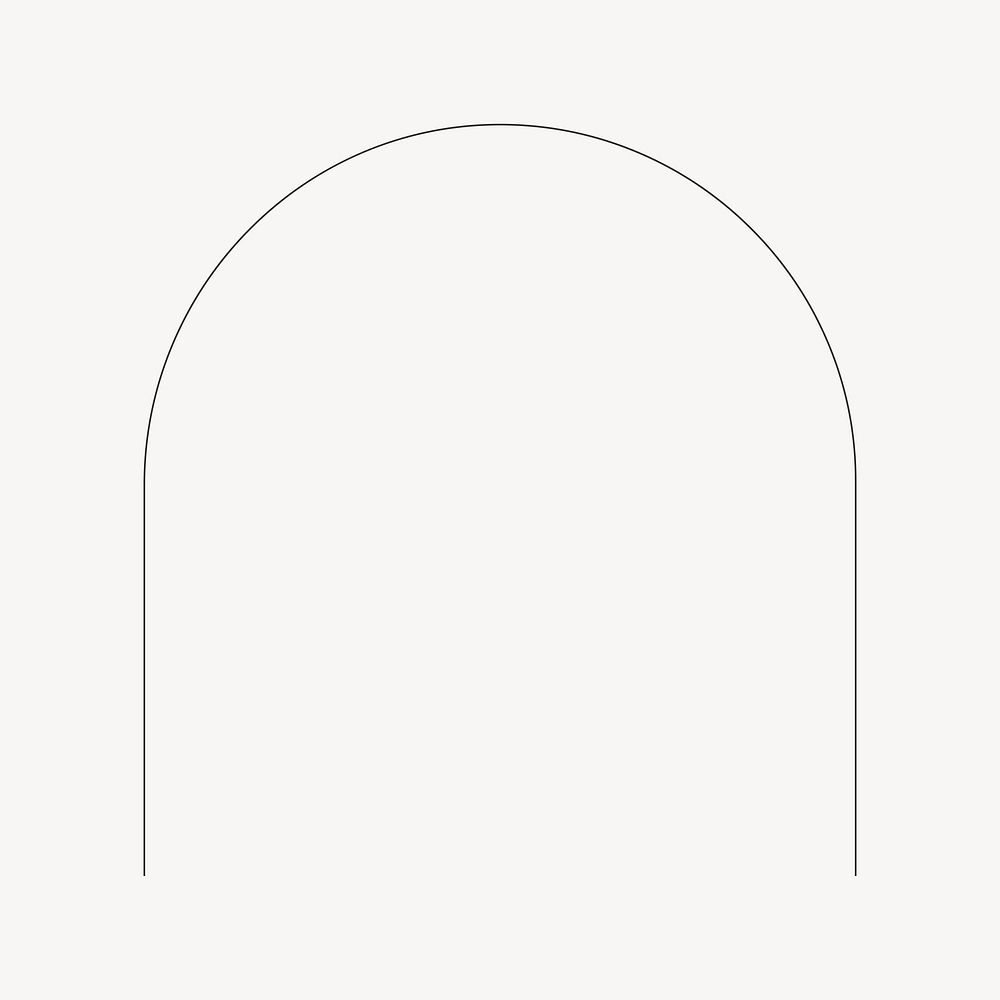 Minimal arch shape, line art design psd