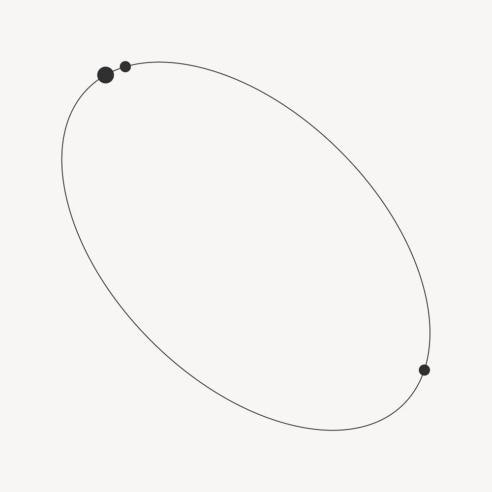 Aesthetic oval shape, minimal line art frame psd