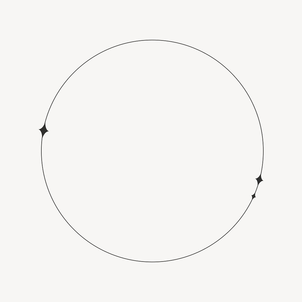 Line art circle, minimal frame psd