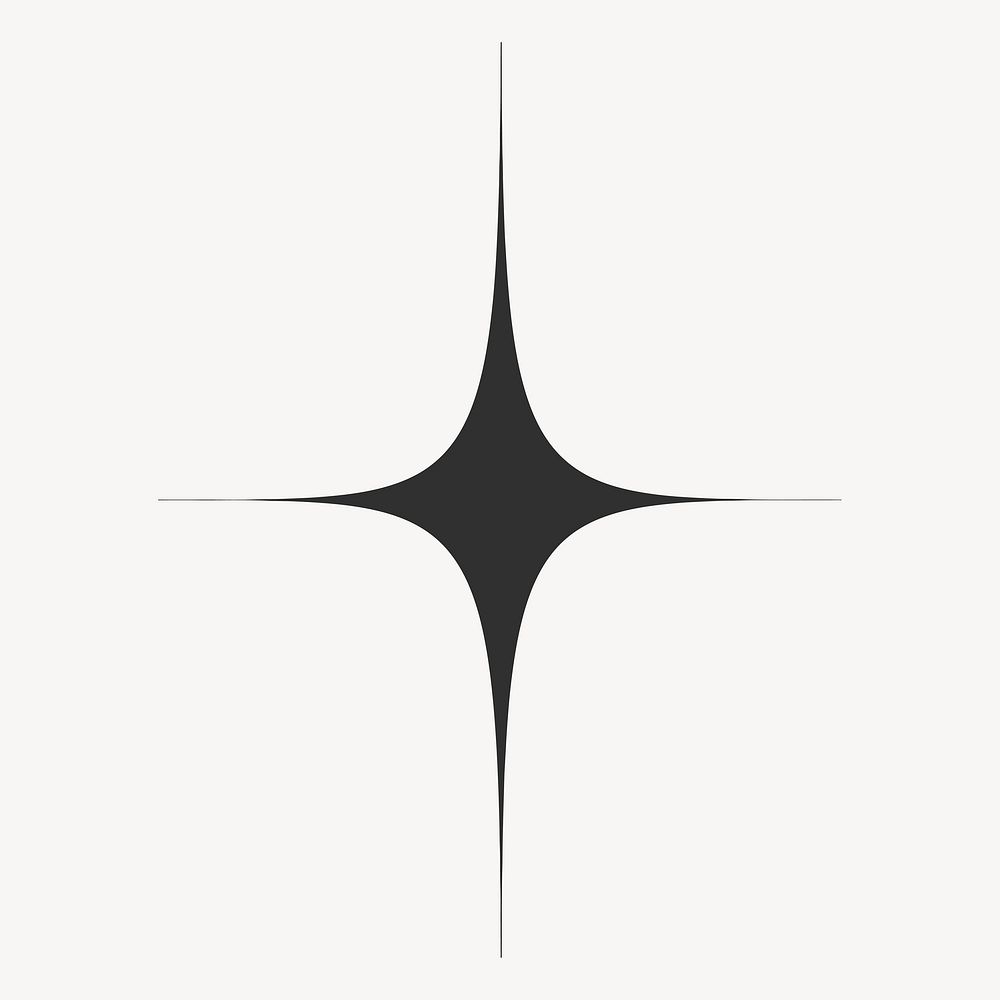 Black sparkle star, aesthetic shape illustration vector