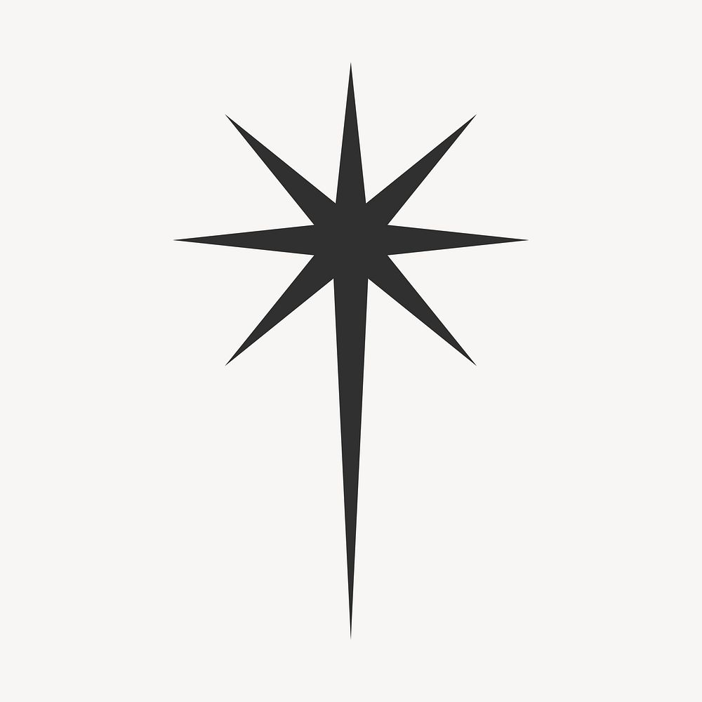 Black starburst, aesthetic shape graphic psd
