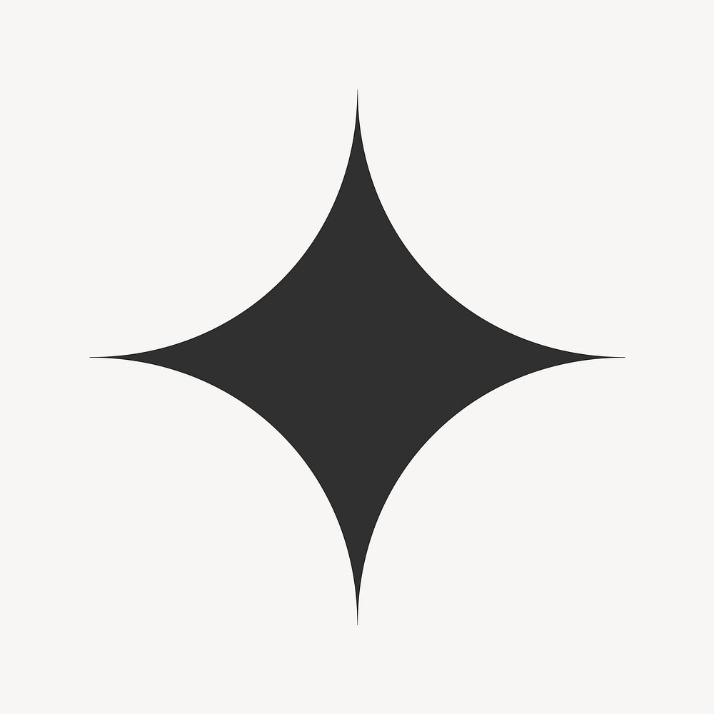 Black sparkle star, aesthetic shape Free Vector rawpixel