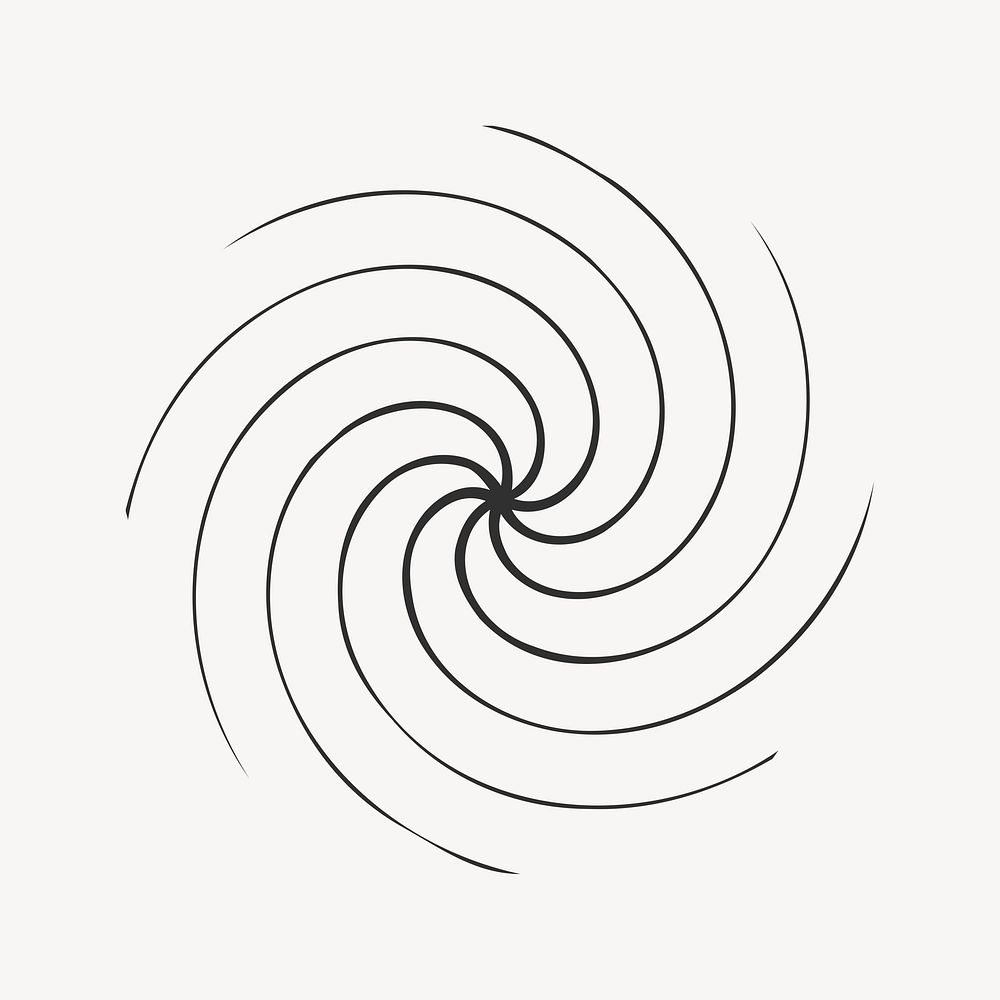 Black spiral circle, abstract shape psd
