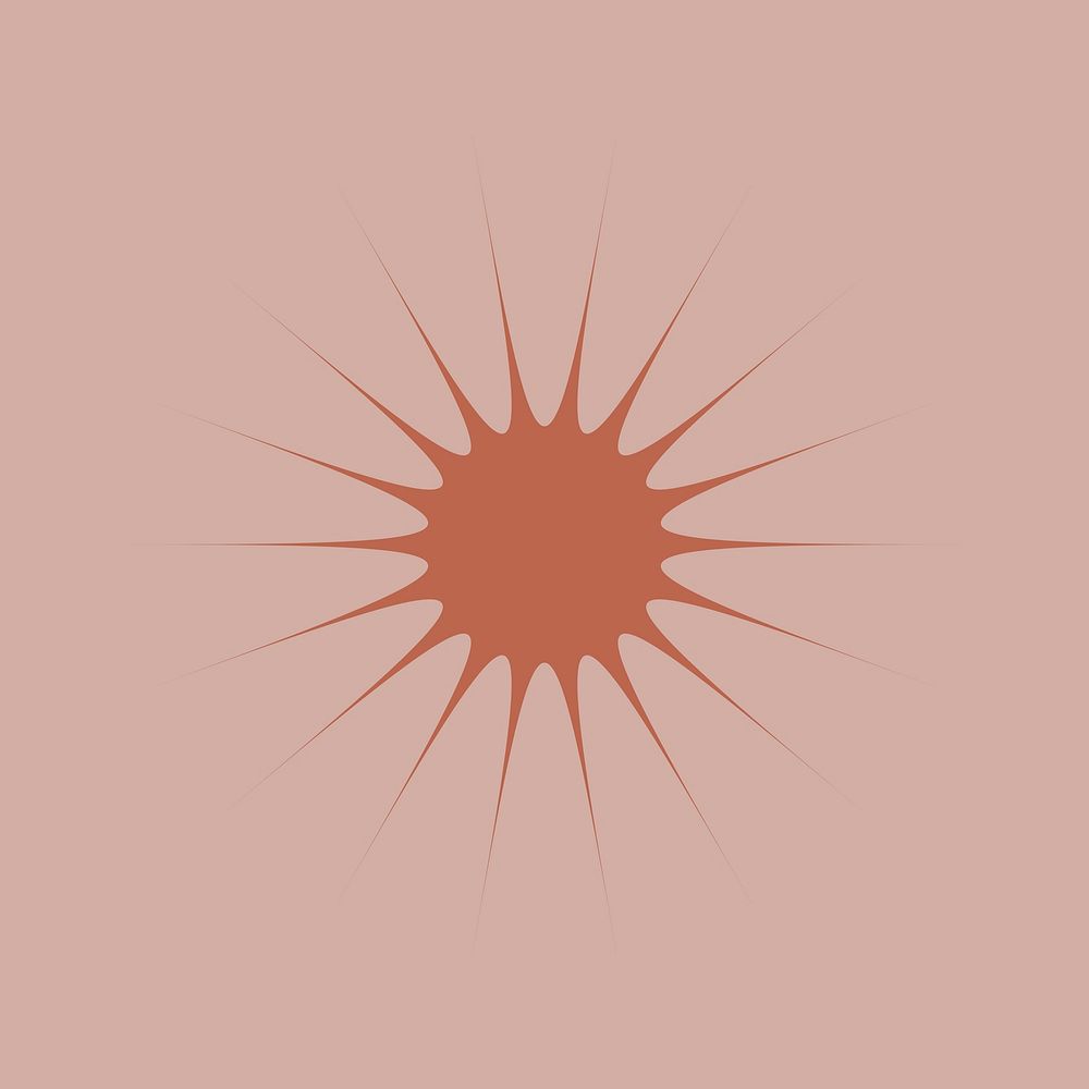 Orange sunburst, minimal aesthetic shape psd