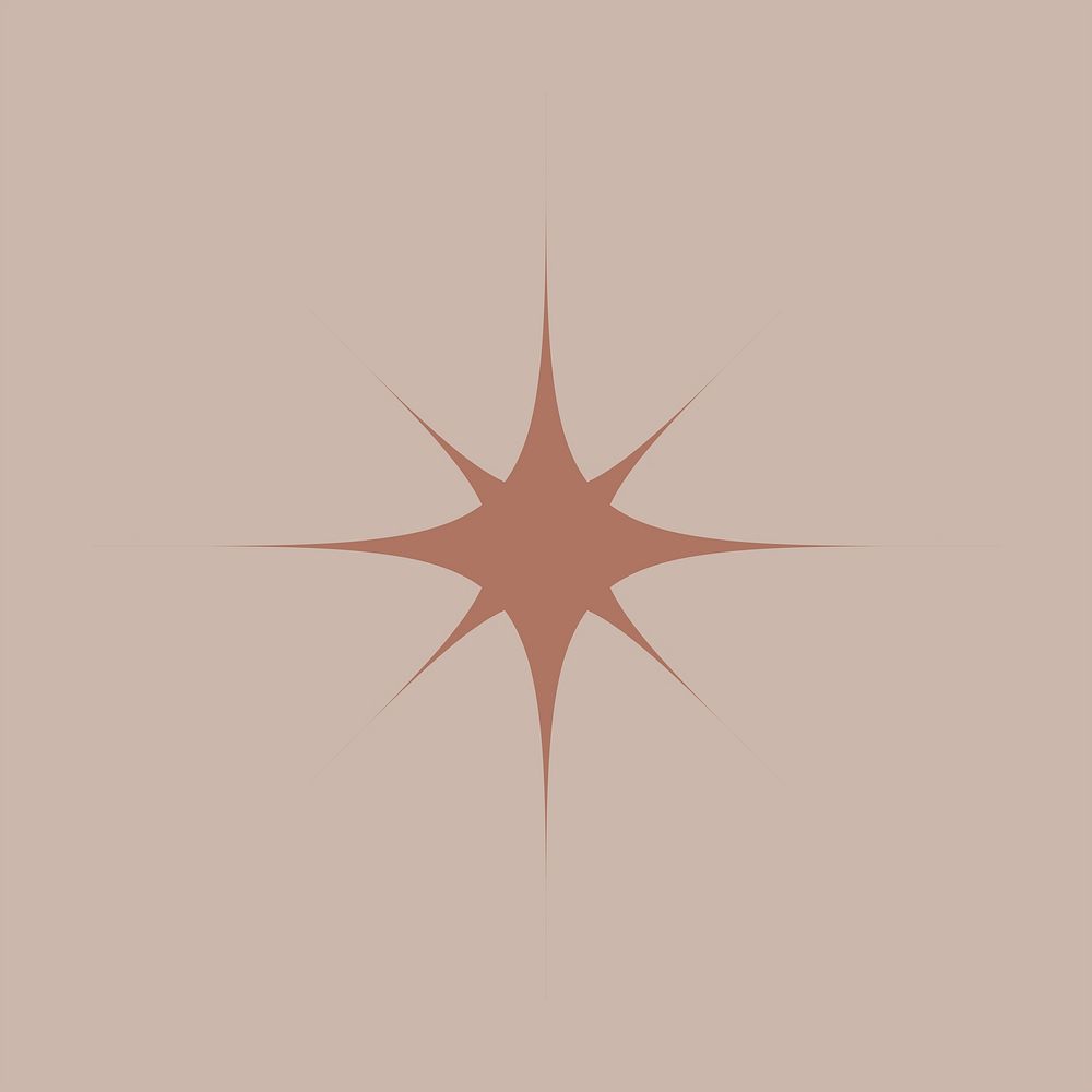 Brown starburst, minimal aesthetic shape psd