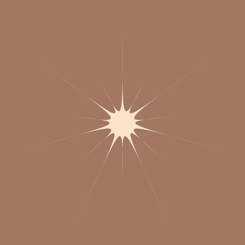 Beige starburst, minimal aesthetic shape vector