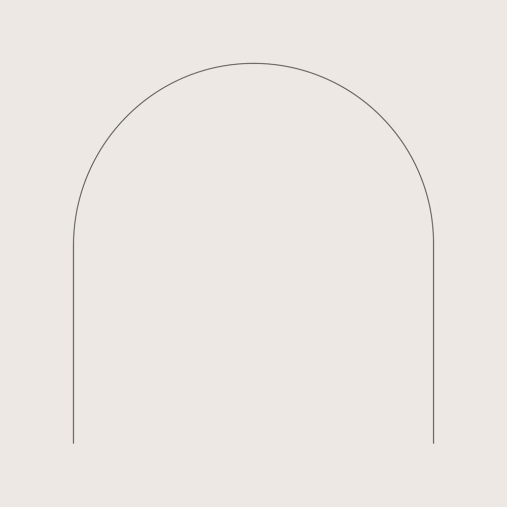 Minimal arch shape, line art design psd