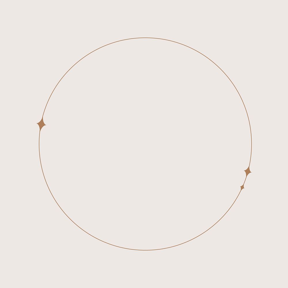 Line art circle, minimal frame vector