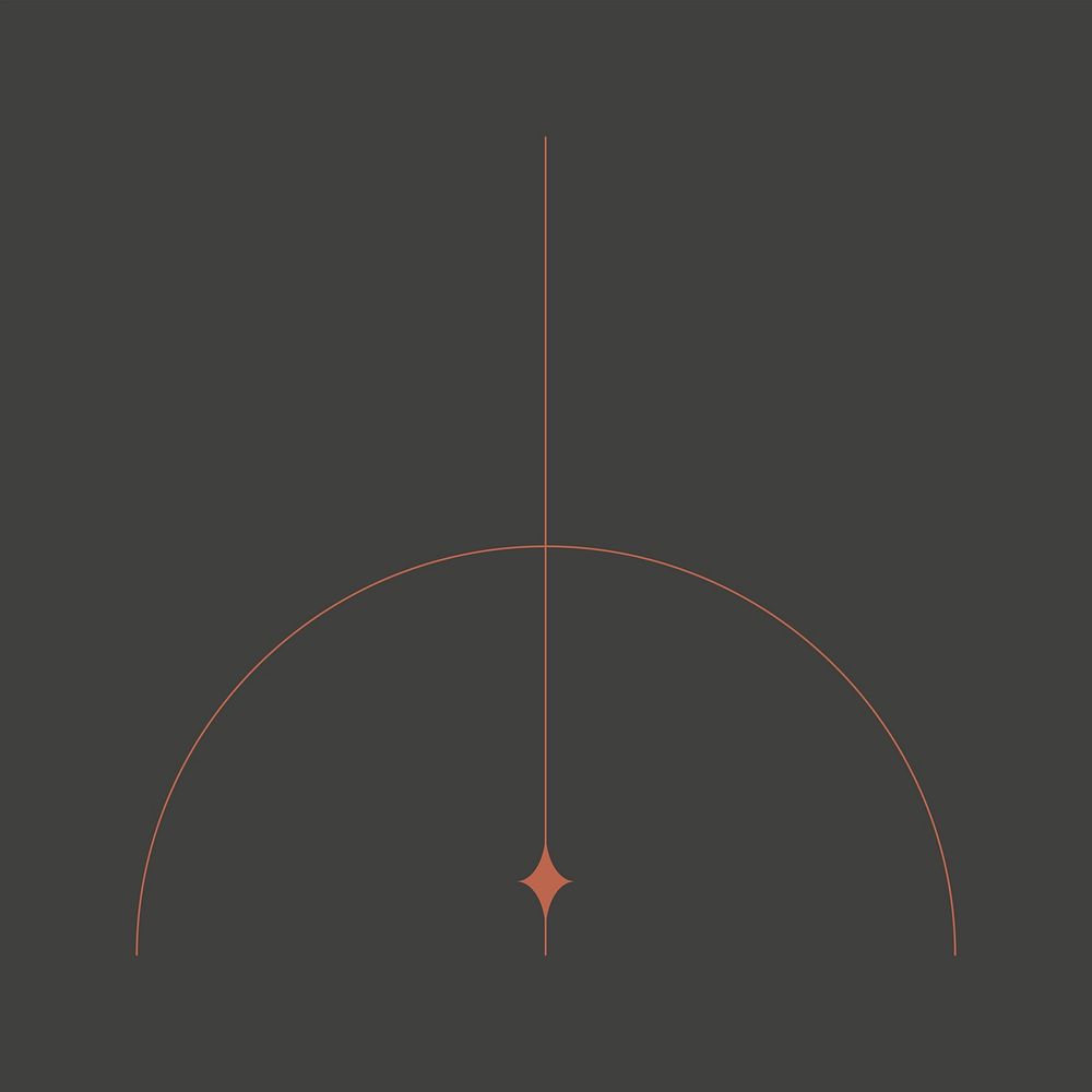 Celestial circle, minimal line art element psd