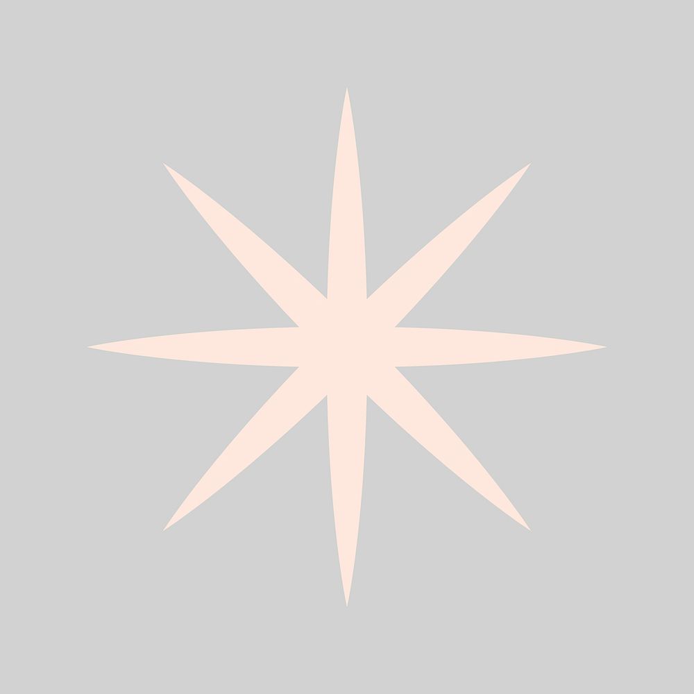 Beige starburst shape, minimal design vector