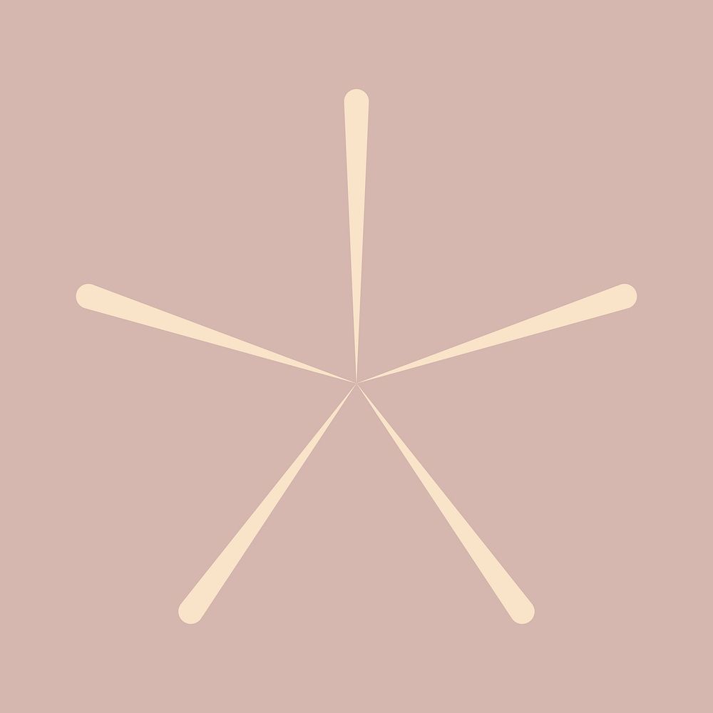 Beige starburst shape, minimal design vector