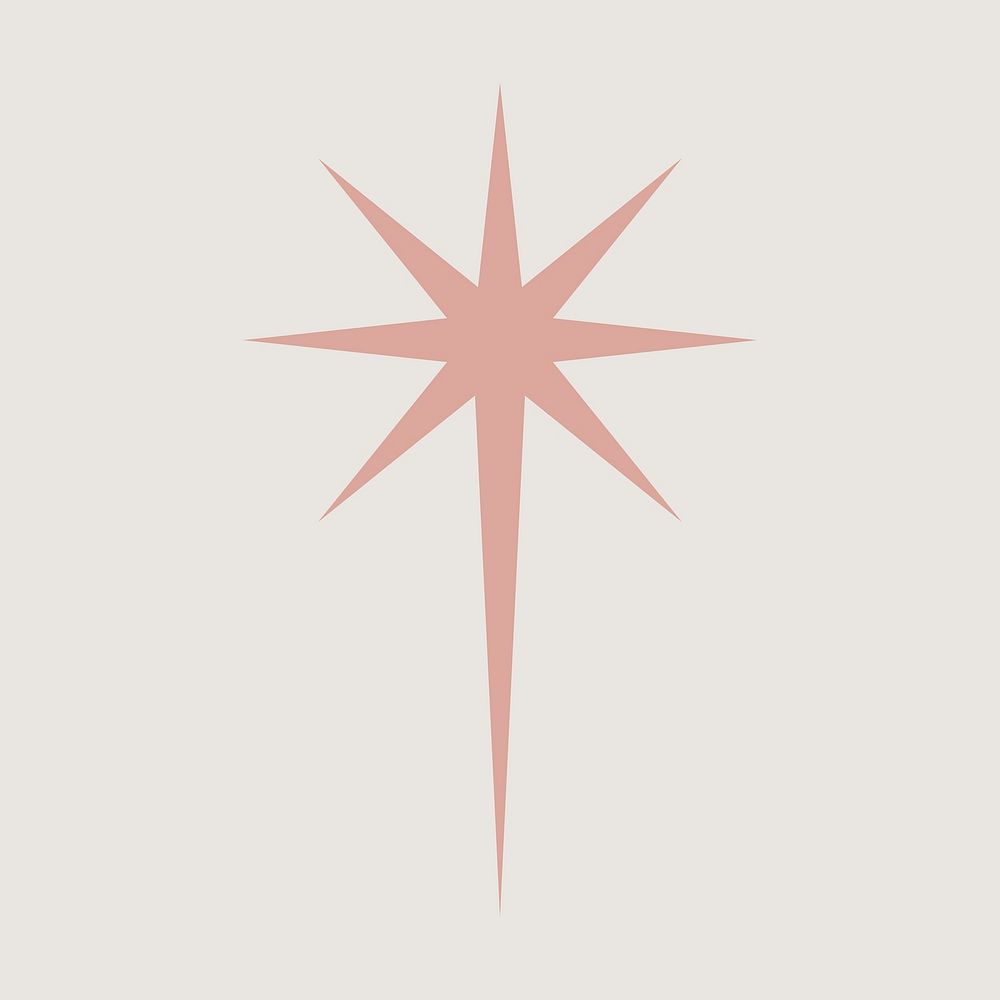 Pink starburst, aesthetic shape graphic vector