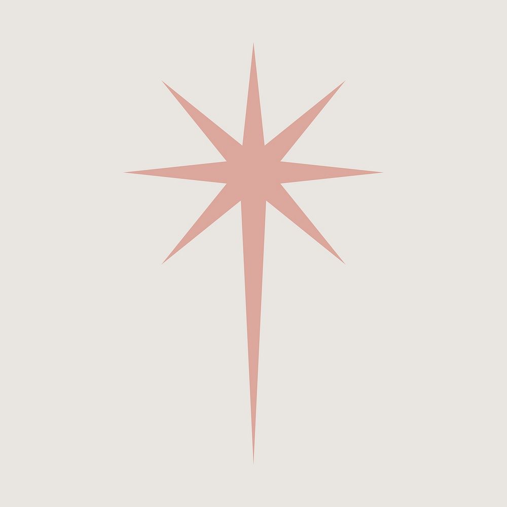 Pink starburst, aesthetic shape graphic psd