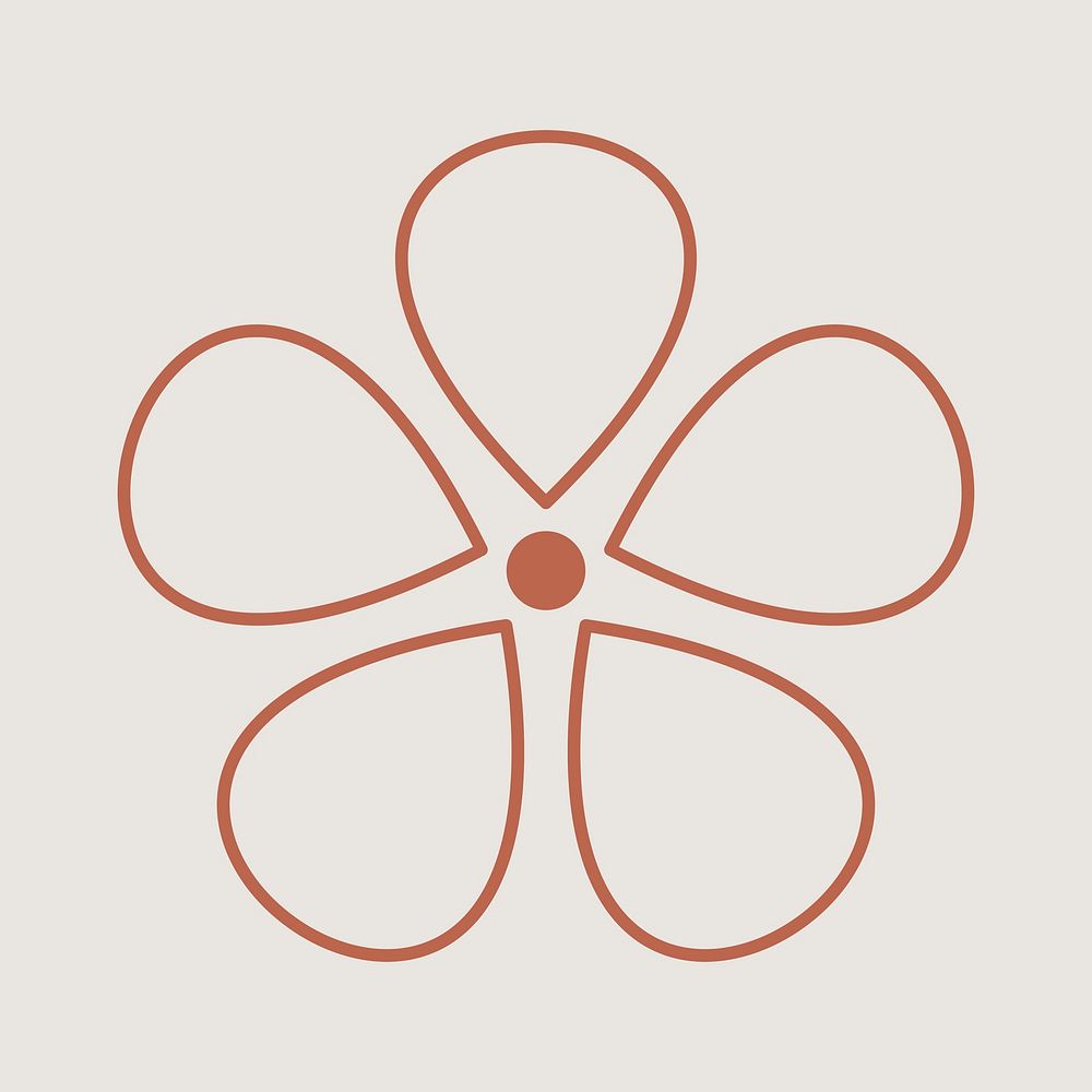 Geometric flower shape, earth tone | Free PSD - rawpixel