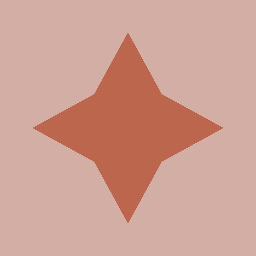 Orange sparkle star, aesthetic shape illustration psd