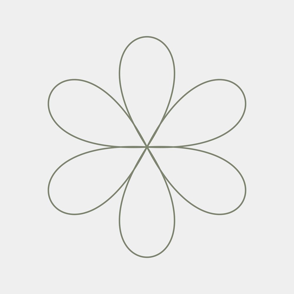 Green flower, aesthetic geometric shape vector