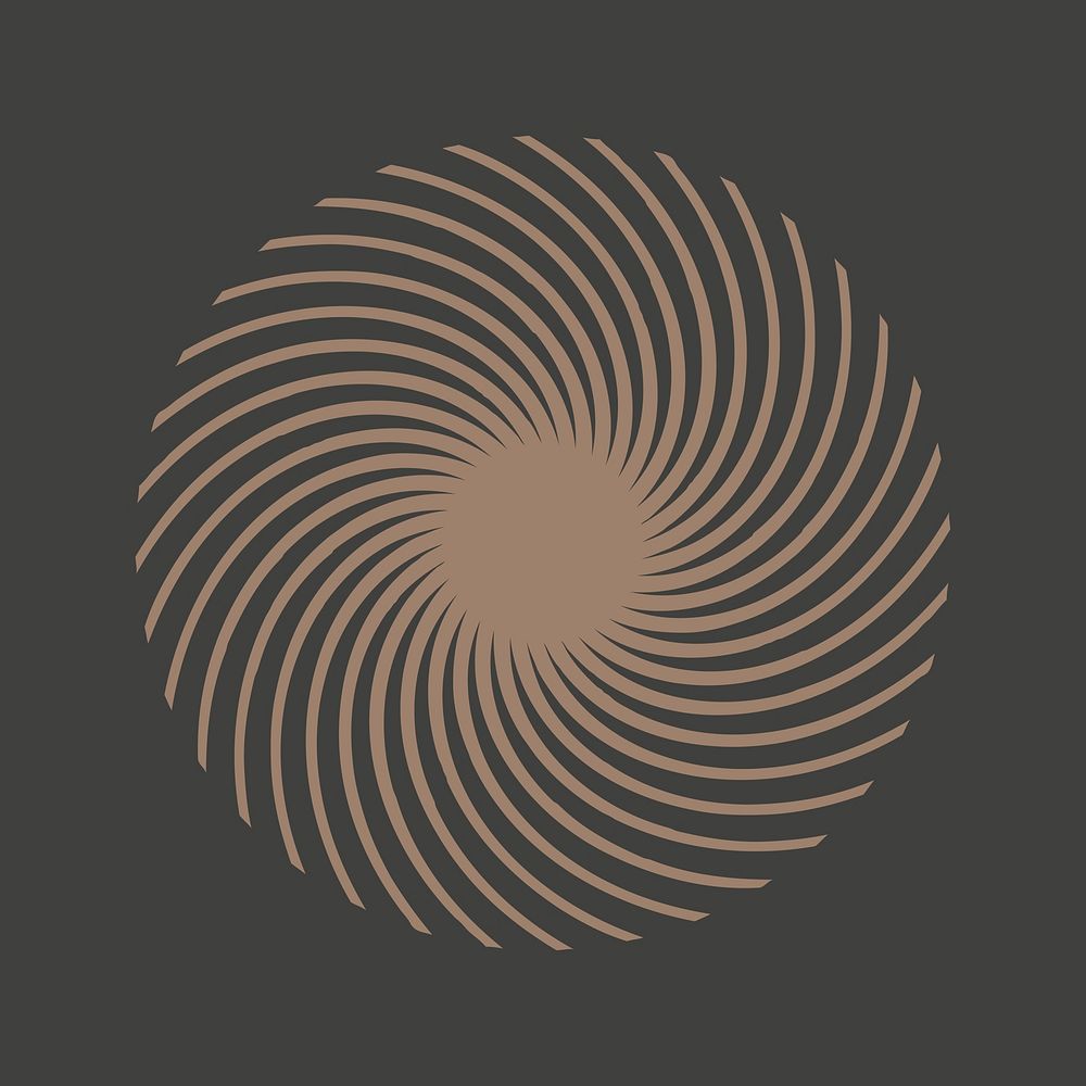 Brown spiral circle, abstract shape psd