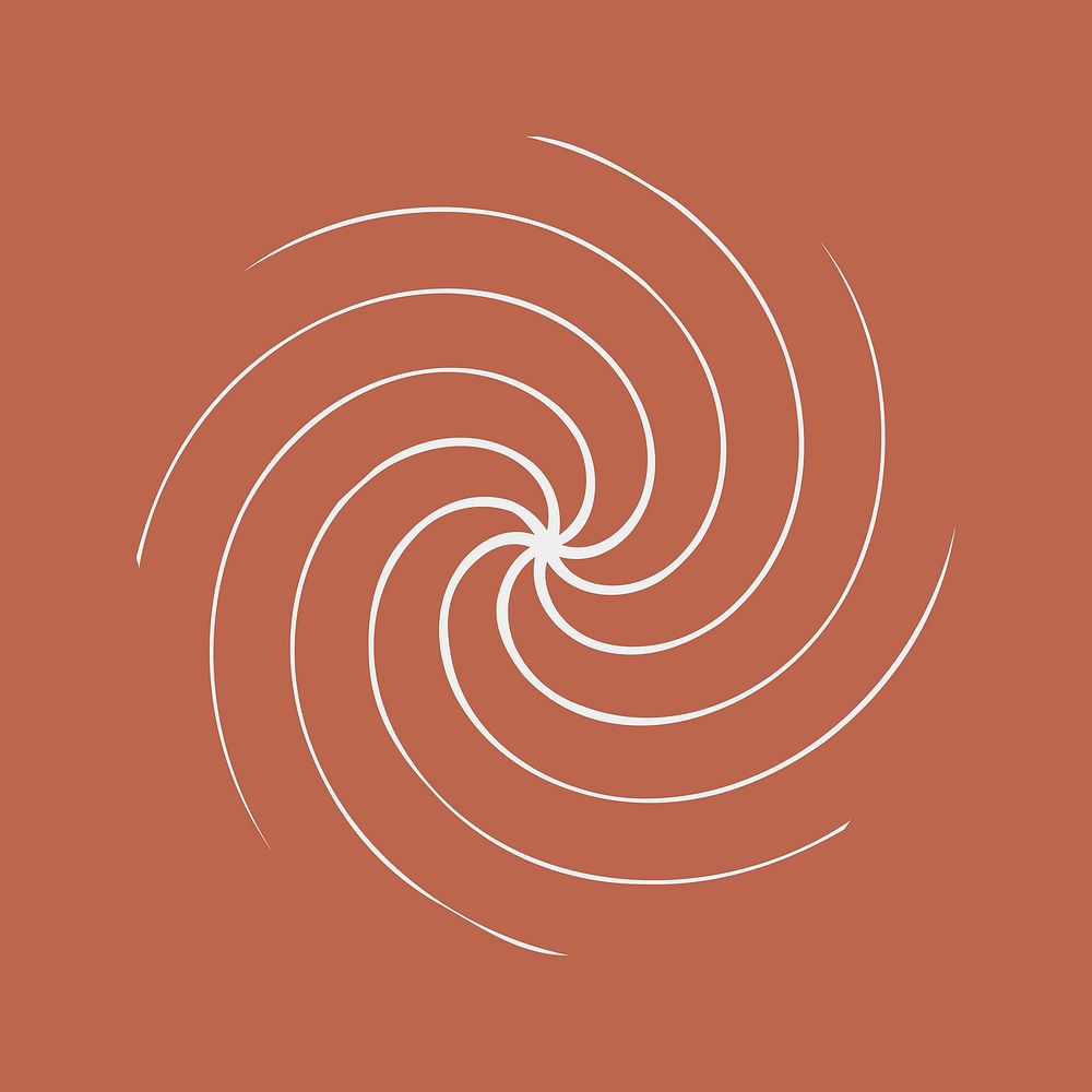White spiral circle, abstract shape vector