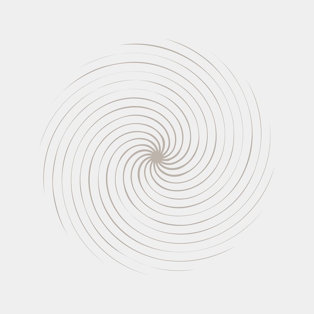 Gray spiral circle, abstract shape vector