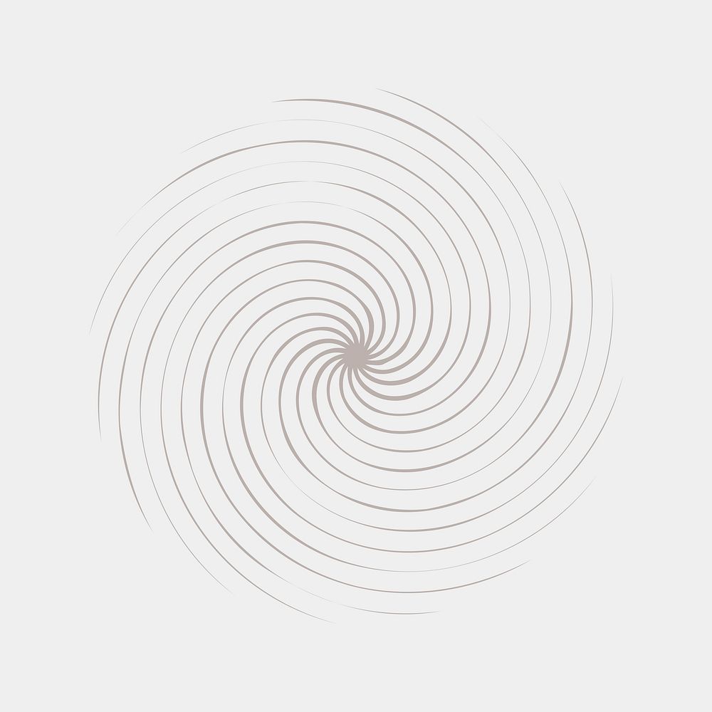 Gray spiral circle, abstract shape psd