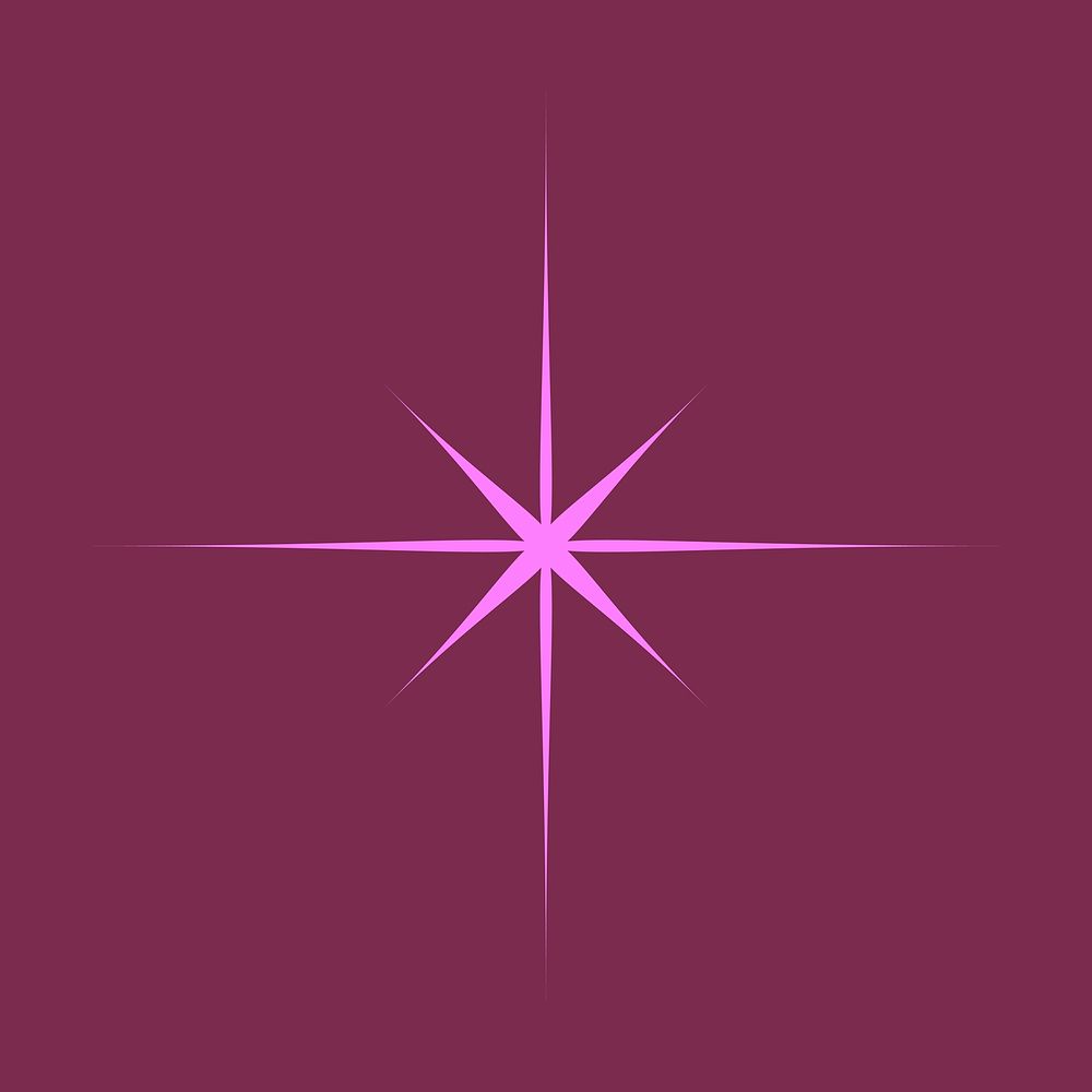 Pink starburst, minimal aesthetic shape vector