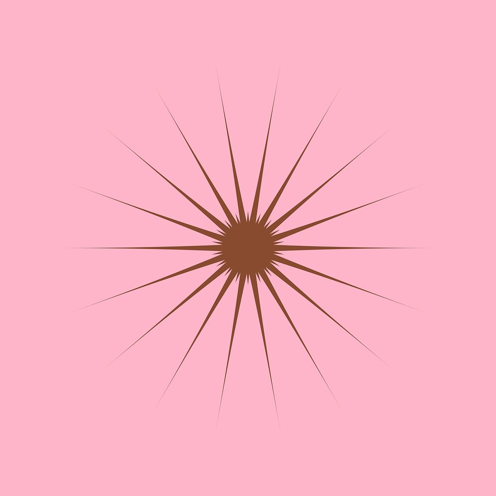 Brown sunburst, minimal aesthetic shape vector