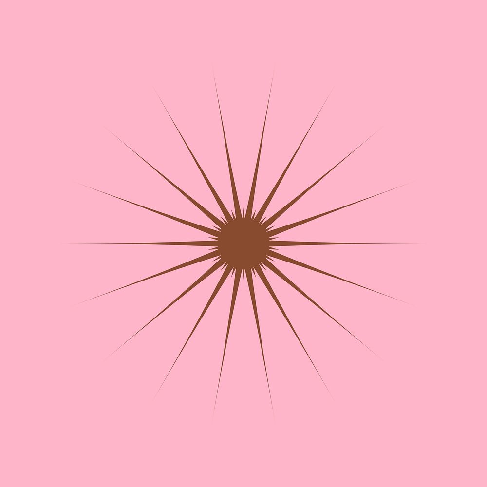 Brown sunburst, minimal aesthetic shape psd