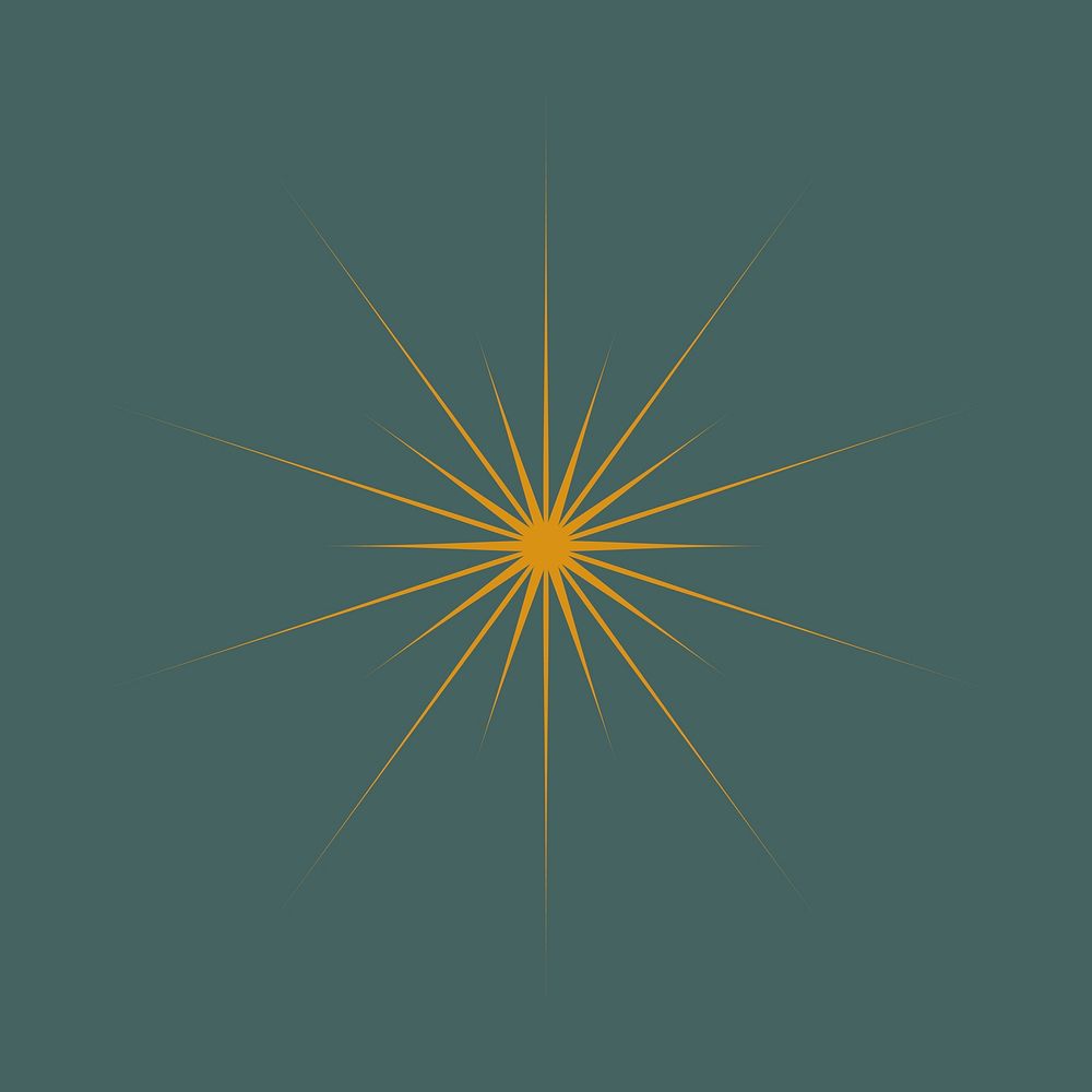 Yellow sunburst, minimal aesthetic shape vector