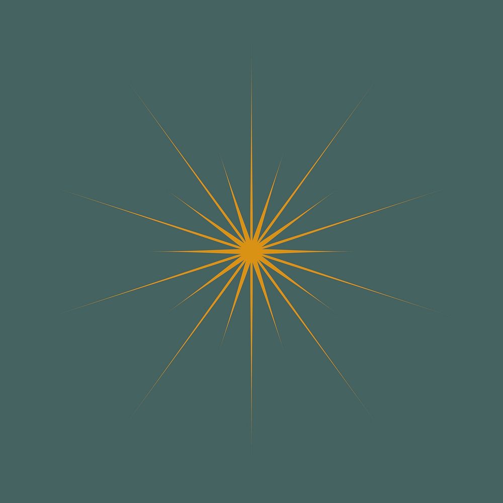 Yellow sunburst, minimal aesthetic shape psd