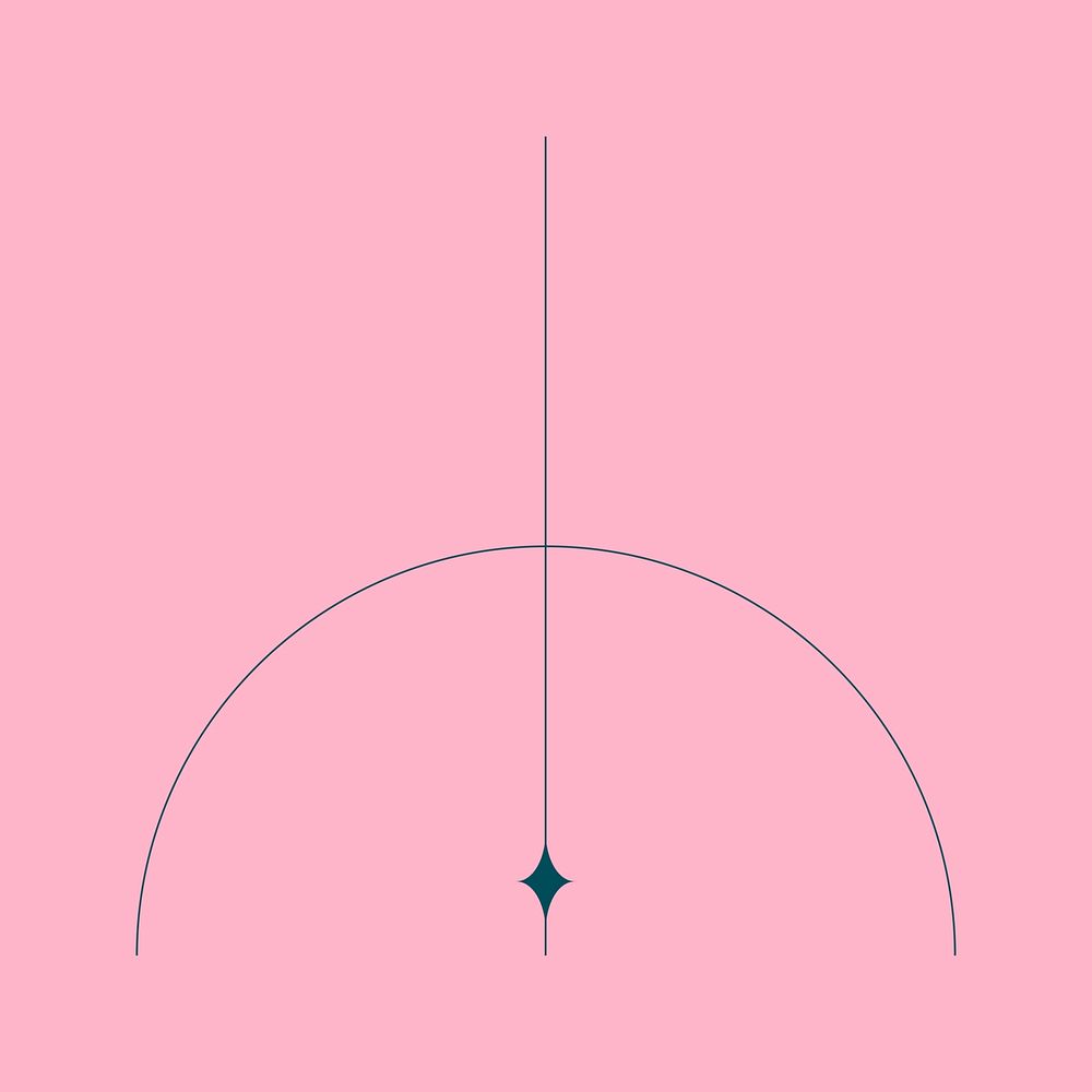 Celestial circle, minimal line art element psd