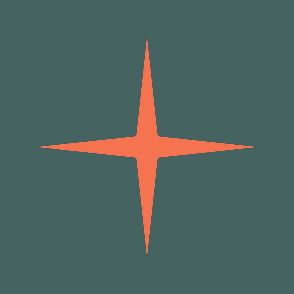 Orange sparkle star, aesthetic shape Free PSD rawpixel