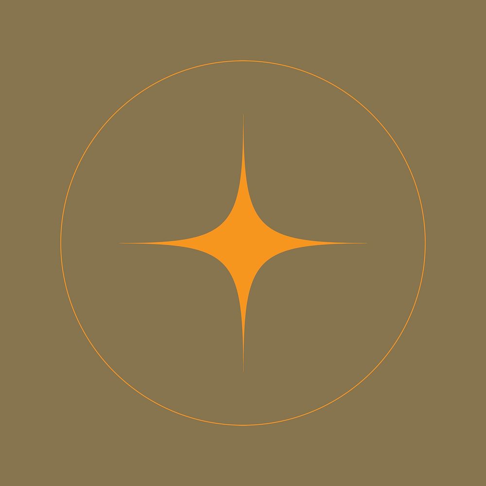 Minimal sparkle star, aesthetic circle Free PSD rawpixel