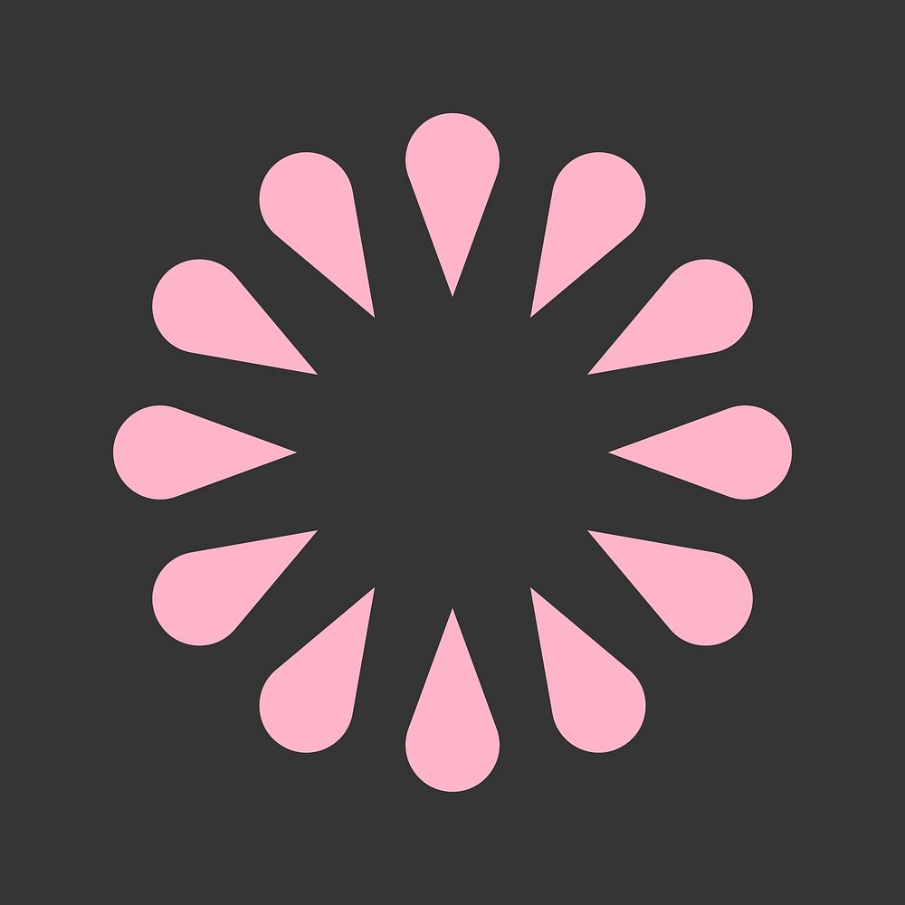 Pink flower, aesthetic geometric shape vector