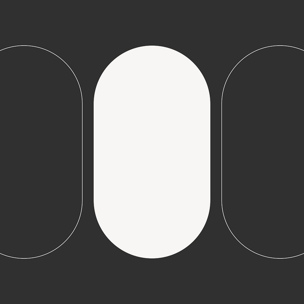 Minimal oval frame, black background vector