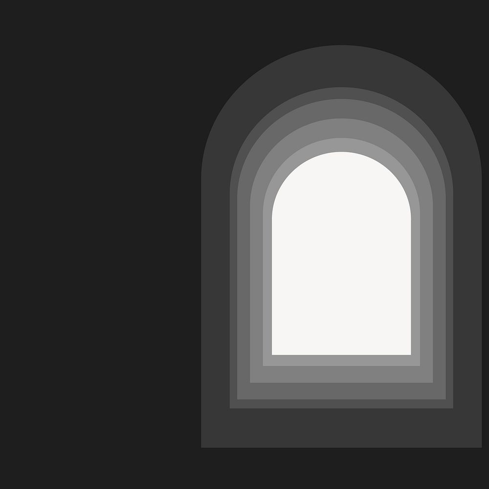 Arch shape frame, black background vector