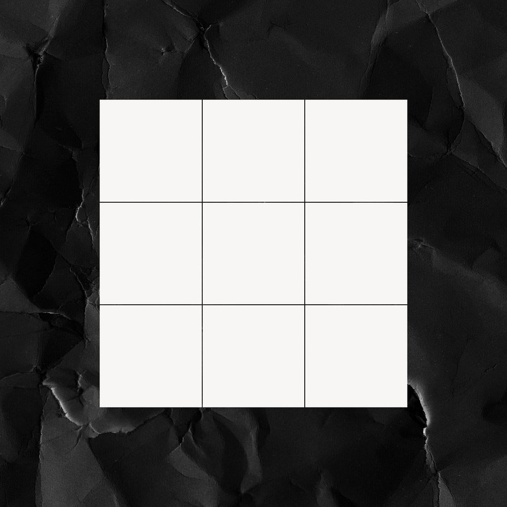 Square grid frame, black background psd